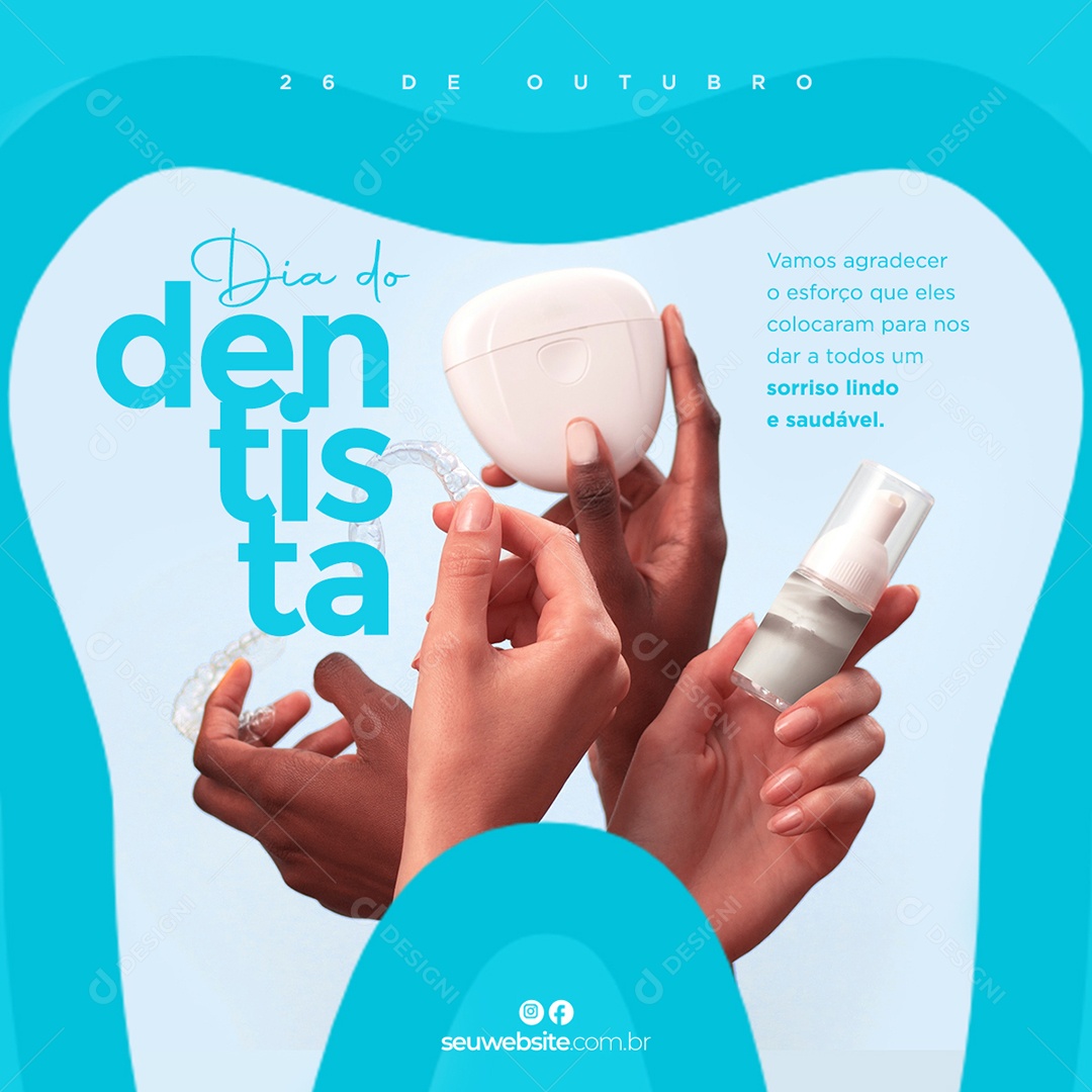 Dia Mundial do Dentista 03 de Outubro Social Media PSD Editável