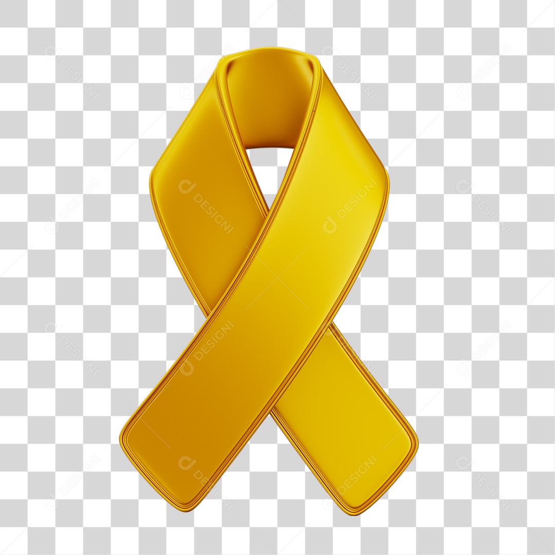 Fita Laço Amarelo Conceito de Setembro Amarelo PNG Transparente