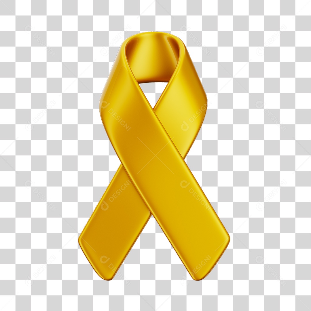 Fita Laço Amarelo Conceito de Setembro Amarelo PNG Transparente