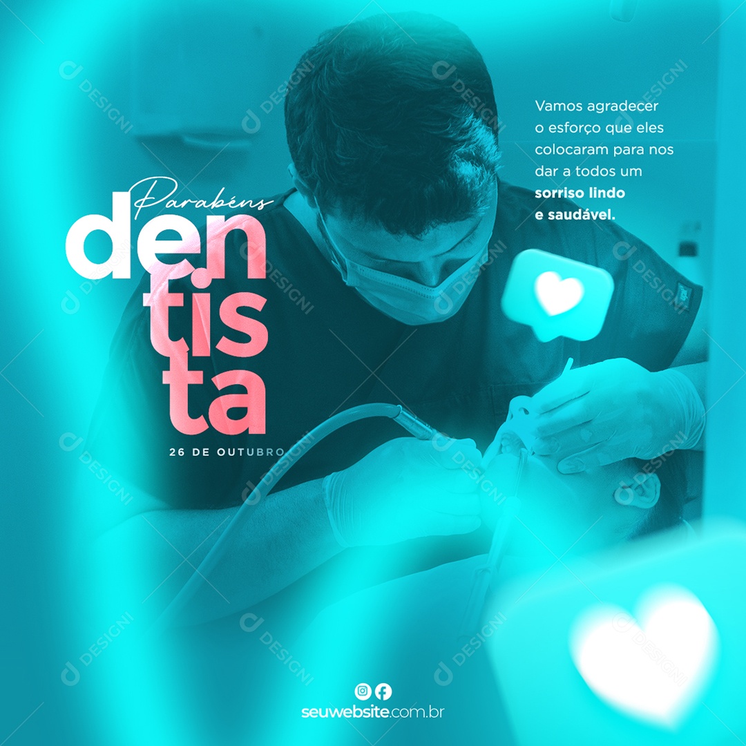 Dia Mundial do Dentista 03 de Outubro Social Media PSD Editável
