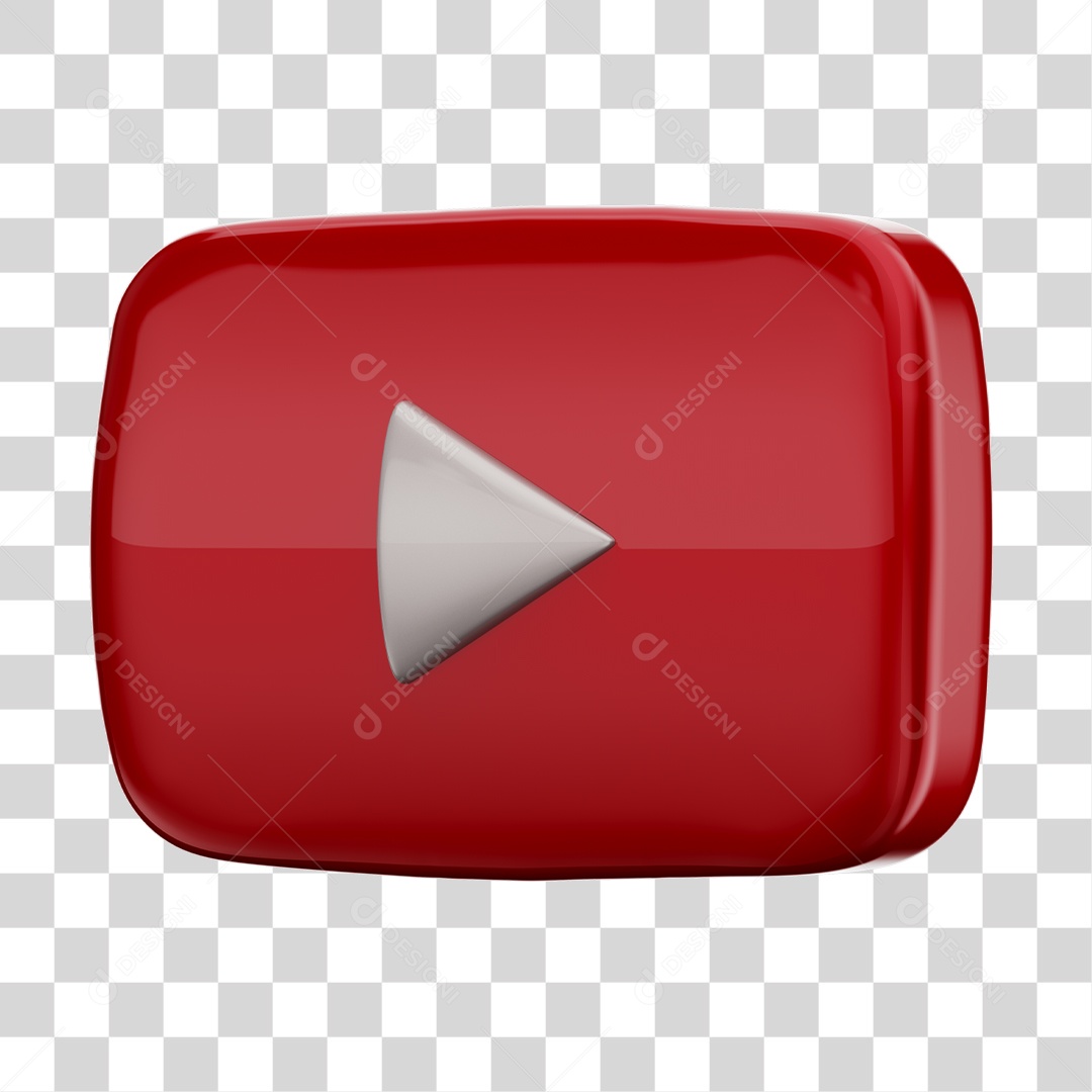 Logo Youtube 3D PNG Transparente