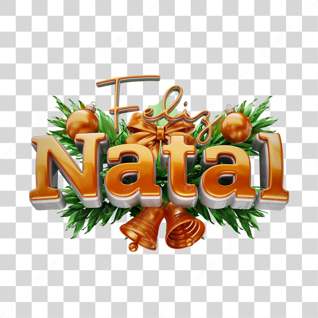 Selo 3D Feliz Natal Com Efeitos Natalino PNG