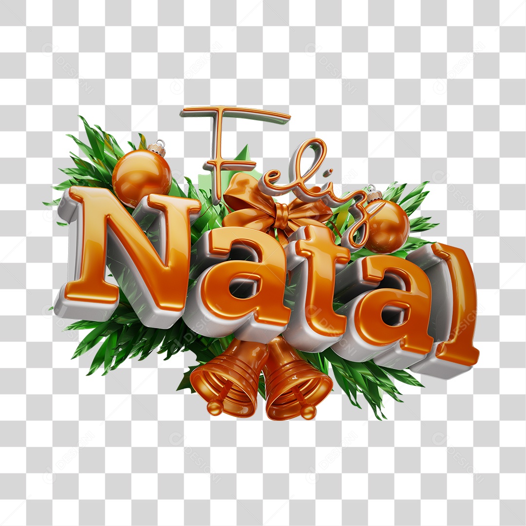 Selo 3D Feliz Natal Com Efeitos Natalino PNG