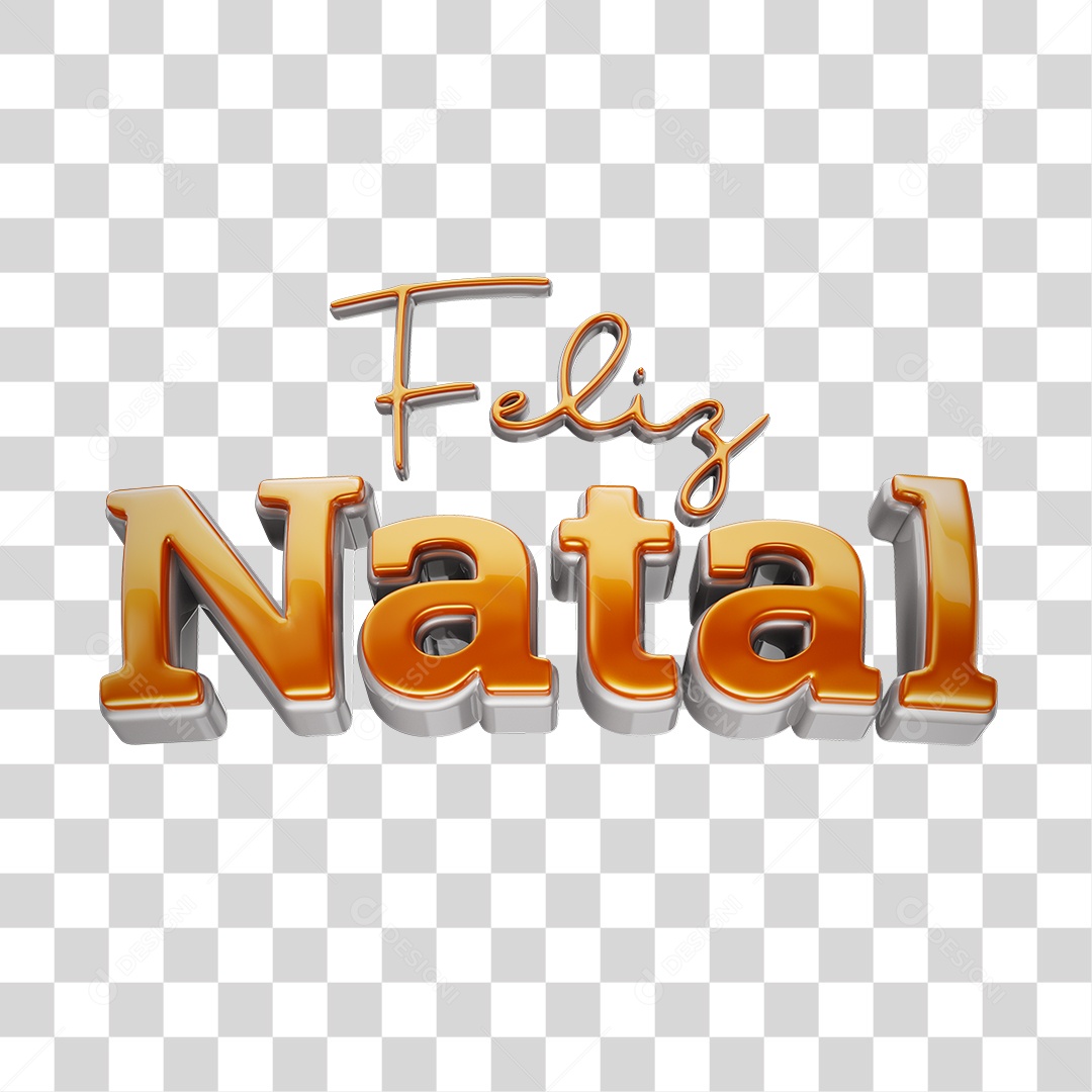 Texto 3D Feliz Natal PNG