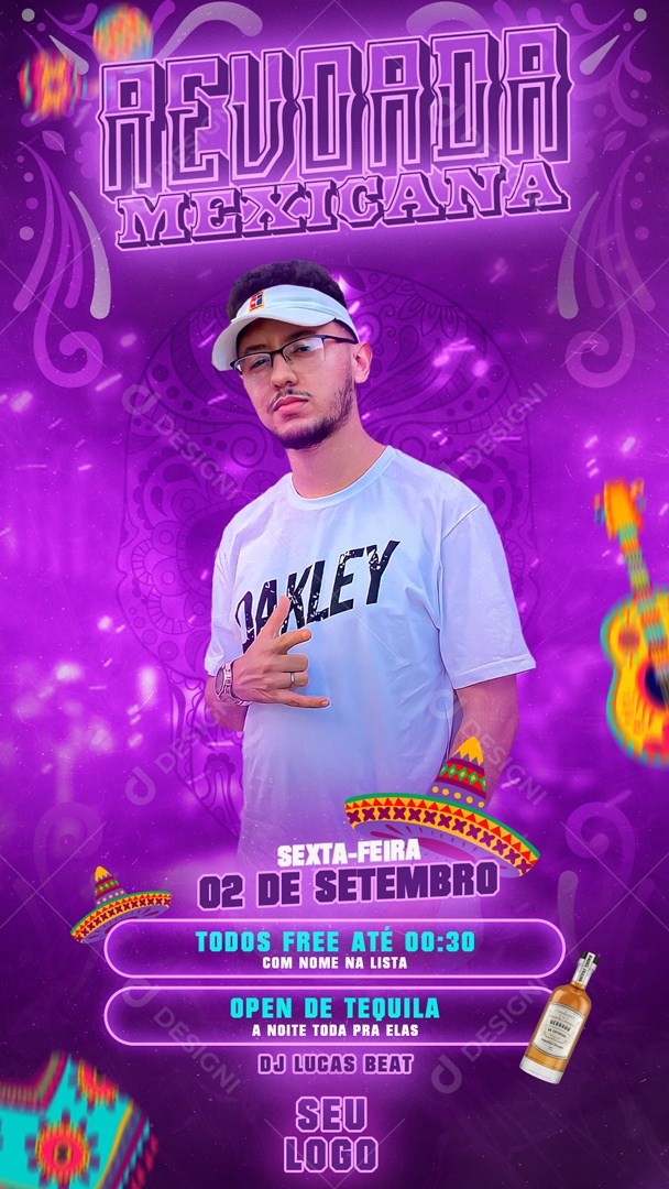 Social Media Flyer Revoada Mexicana PSD Editável