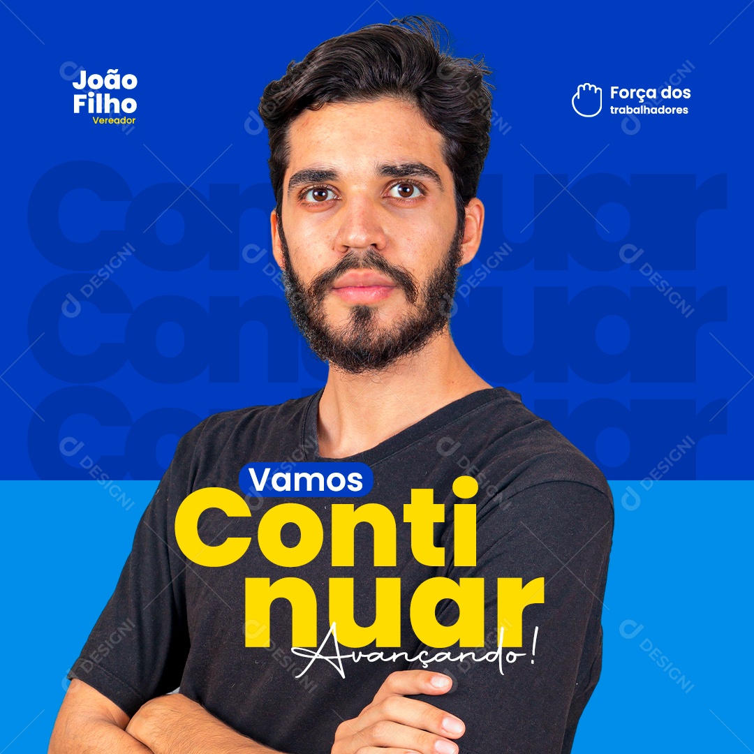 Vamos Continuar Avançando Vereador Política Social Media PSD Editável