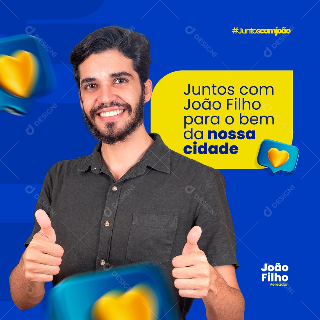 Juntos Com João Filho Vereador Social Media PSD Editável