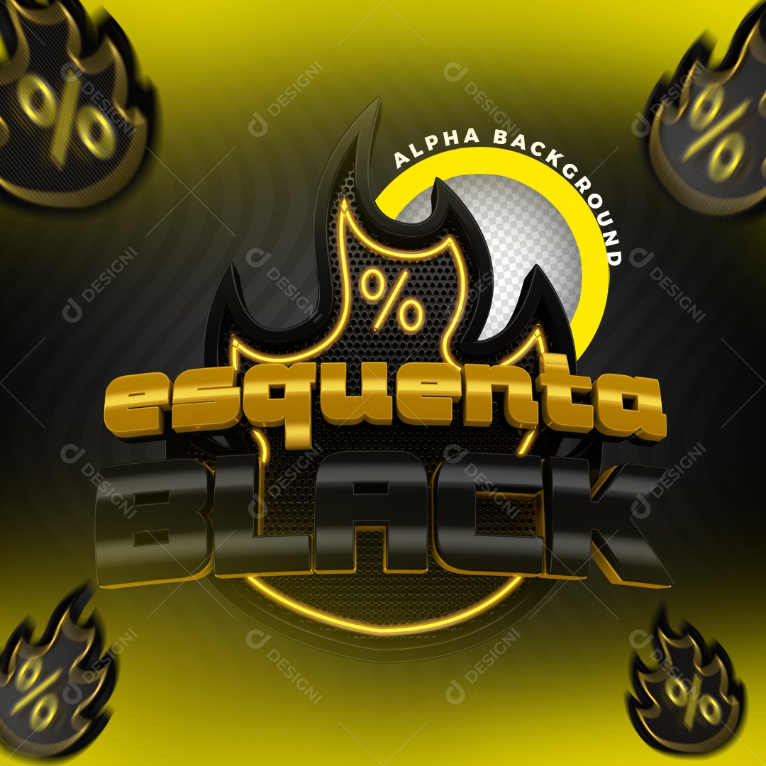 Selo 3D Para Composições Esquenta Black PSD