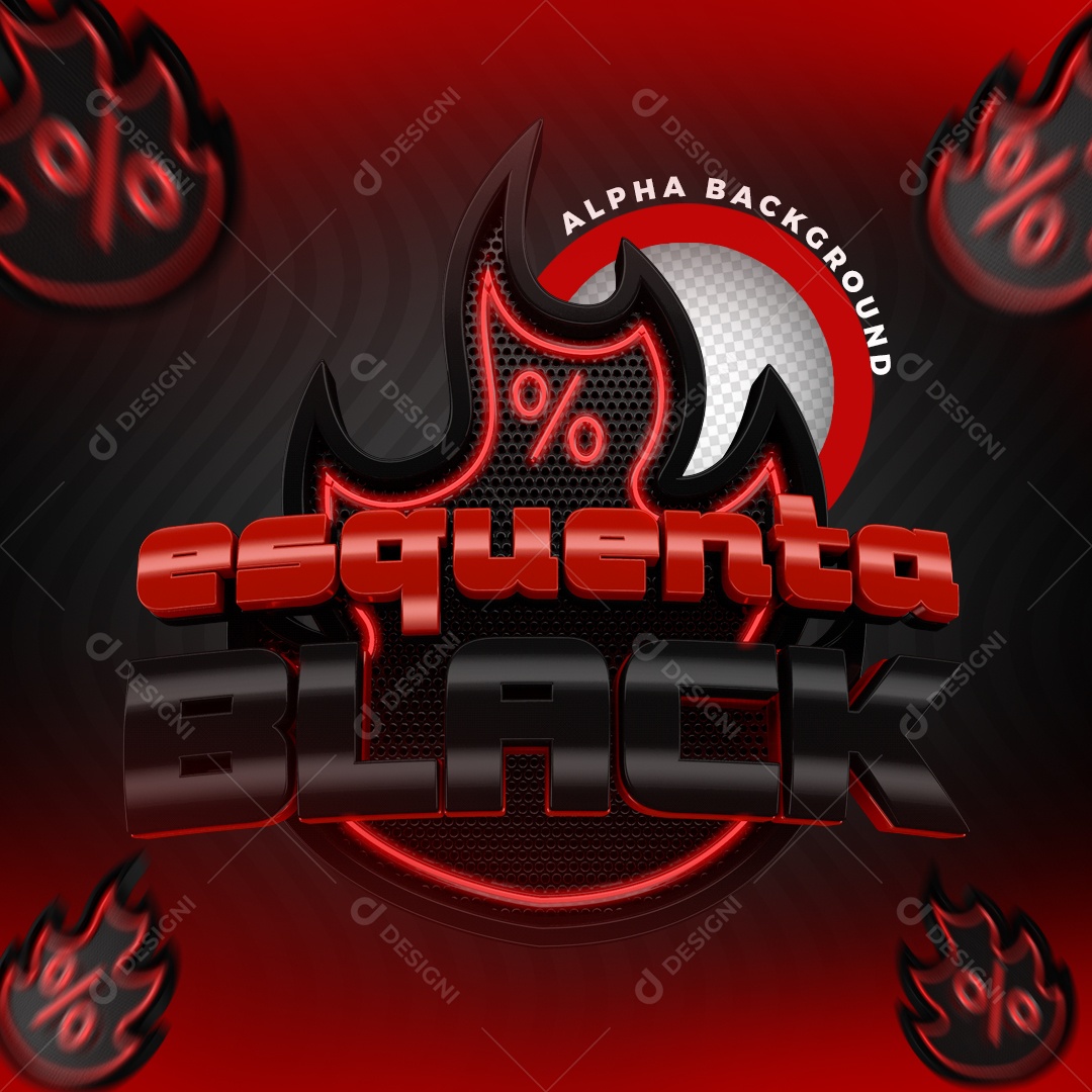 Selo 3D Para Composições Esquenta Black PSD