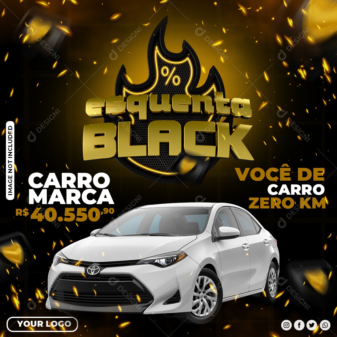 Promoção Em Veículos Esquenta Black Social Media PSD Editável