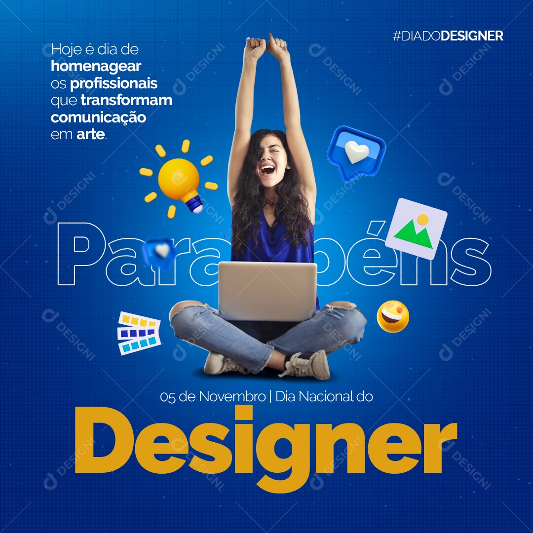 Faz Igual A Referencia Mas Diferente 5 De Novembro Dia Nacional Do Designer Social Media PSD Editável