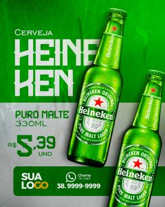 Social Media Cerveja Heineken Distribuidora PSD Editável