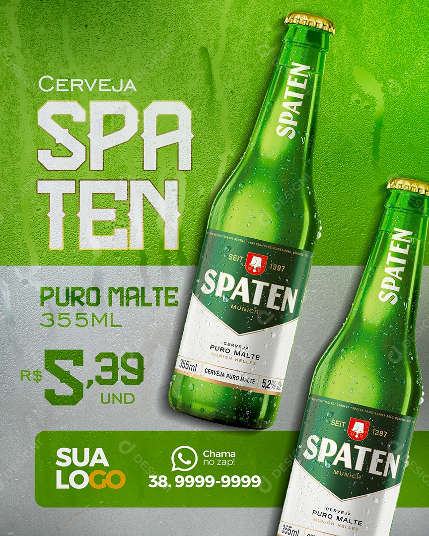Social Media Distribuidora Spaten Beer PSD Editable