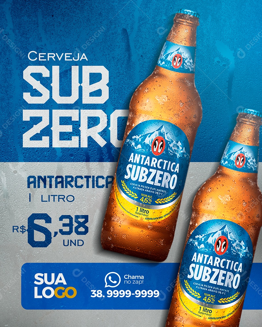 Social Media Cerveja Subzero Antarctica Distribuidora PSD Editável