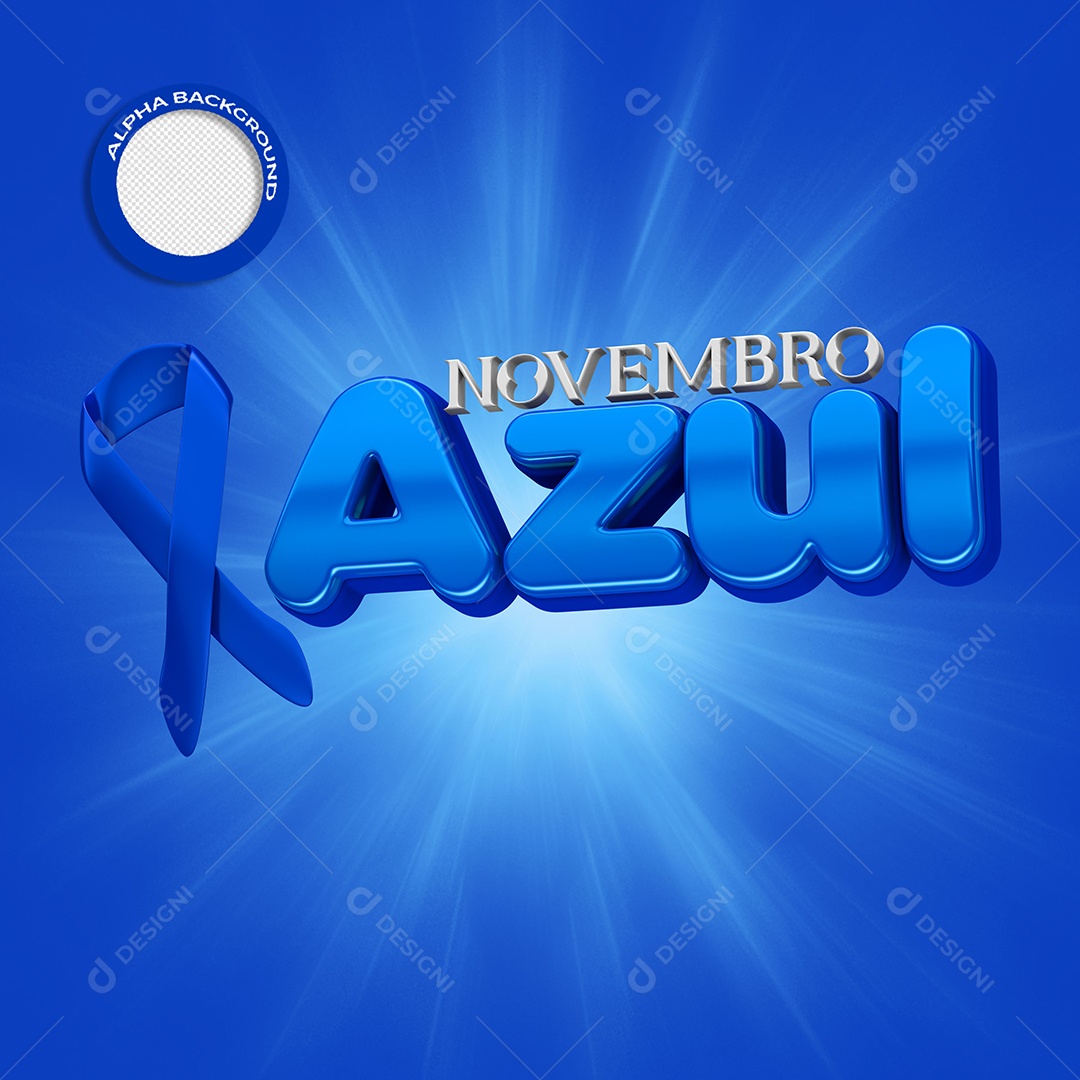 Texto 3D Para Composições Novembro Azul PSD