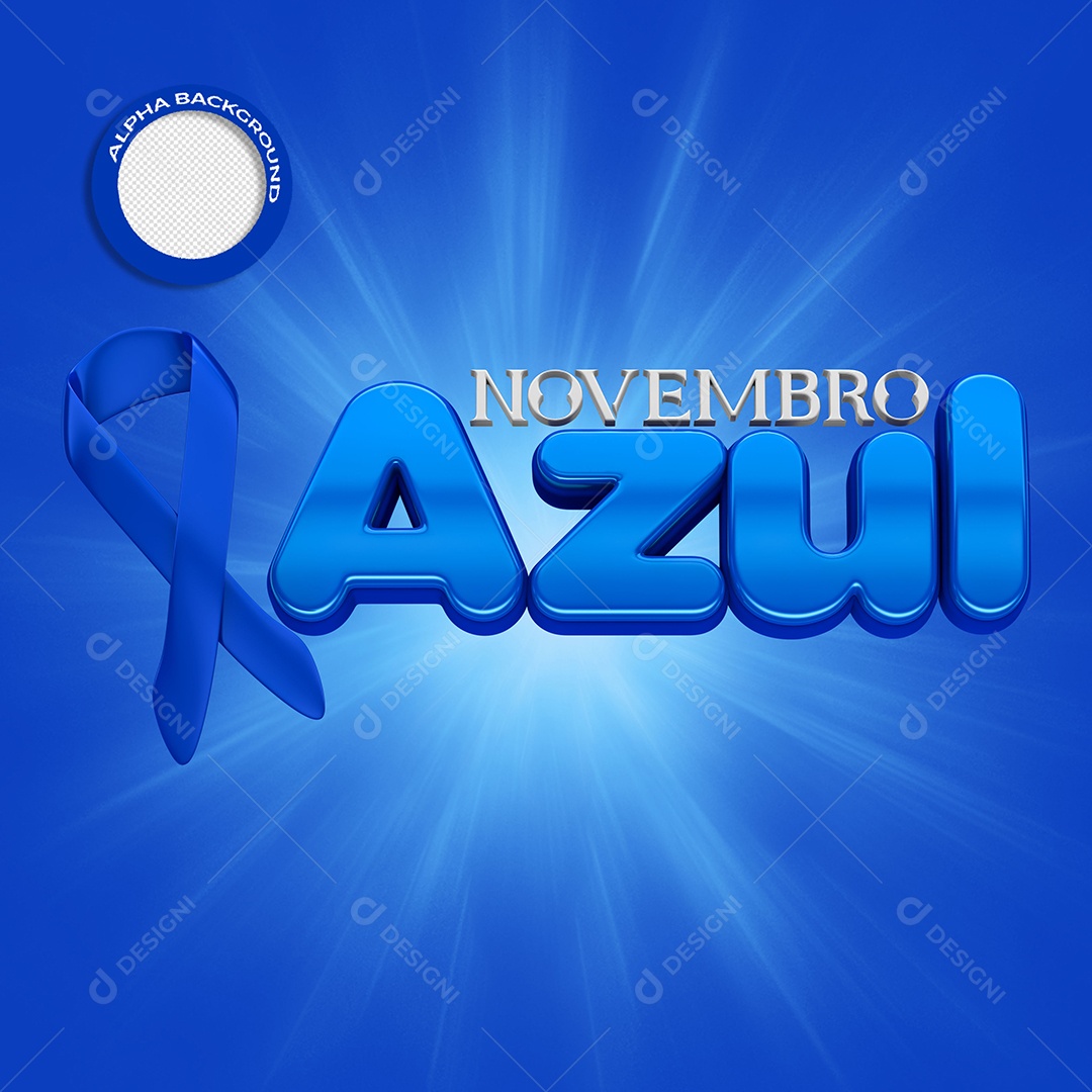 Texto 3D Para Composições Novembro Azul PSD