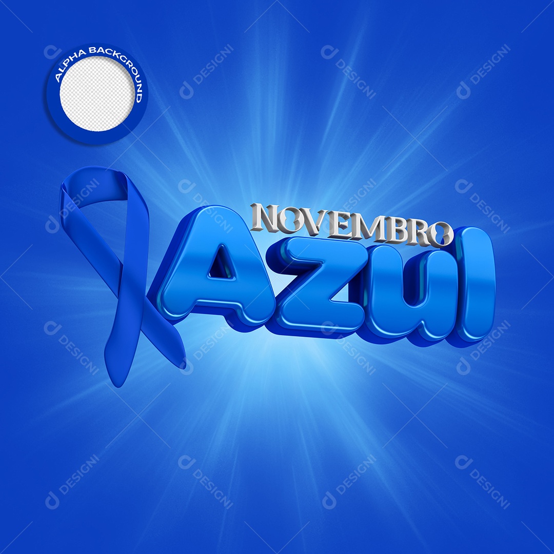 Texto 3D Para Composições Novembro Azul PSD