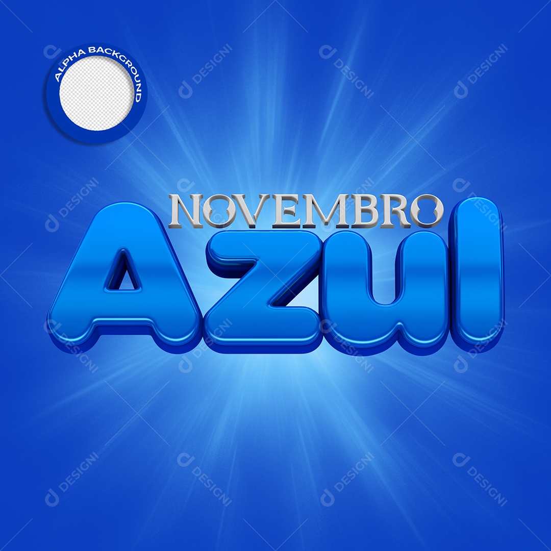 Texto 3D Para Composições Novembro Azul PSD