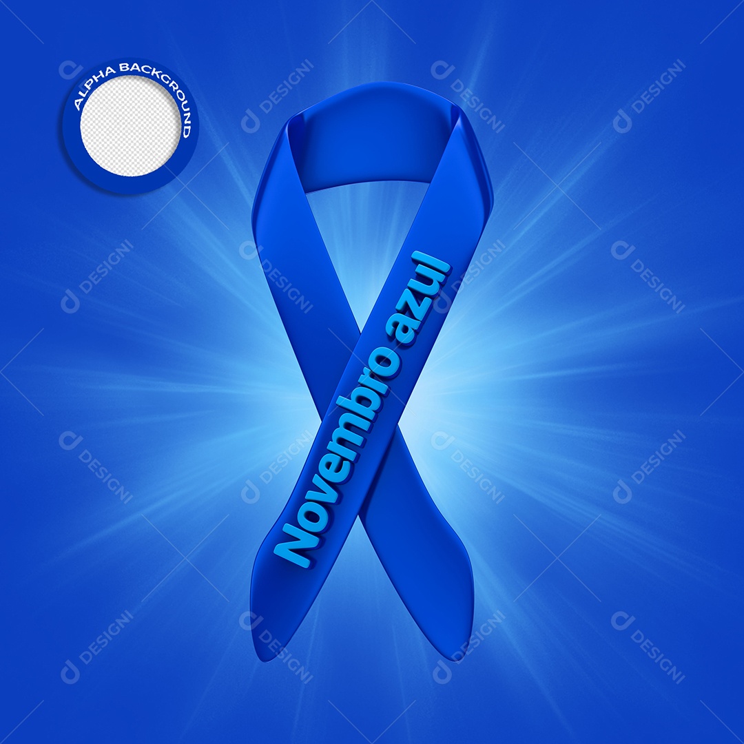 Elemento 3D Para Composições Laço Azul PSD