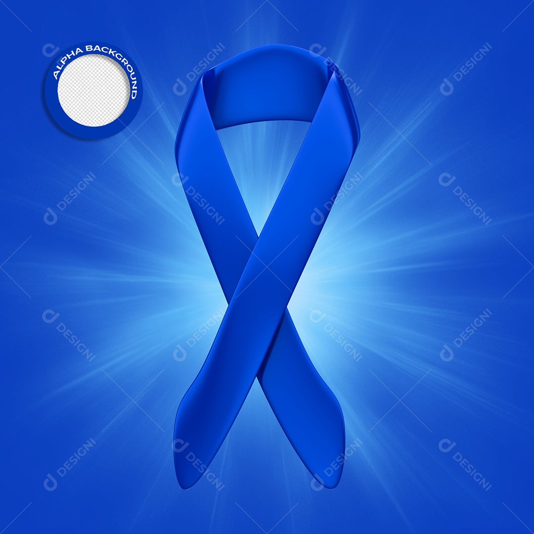 Elemento 3D Para Composições Laço Azul PSD