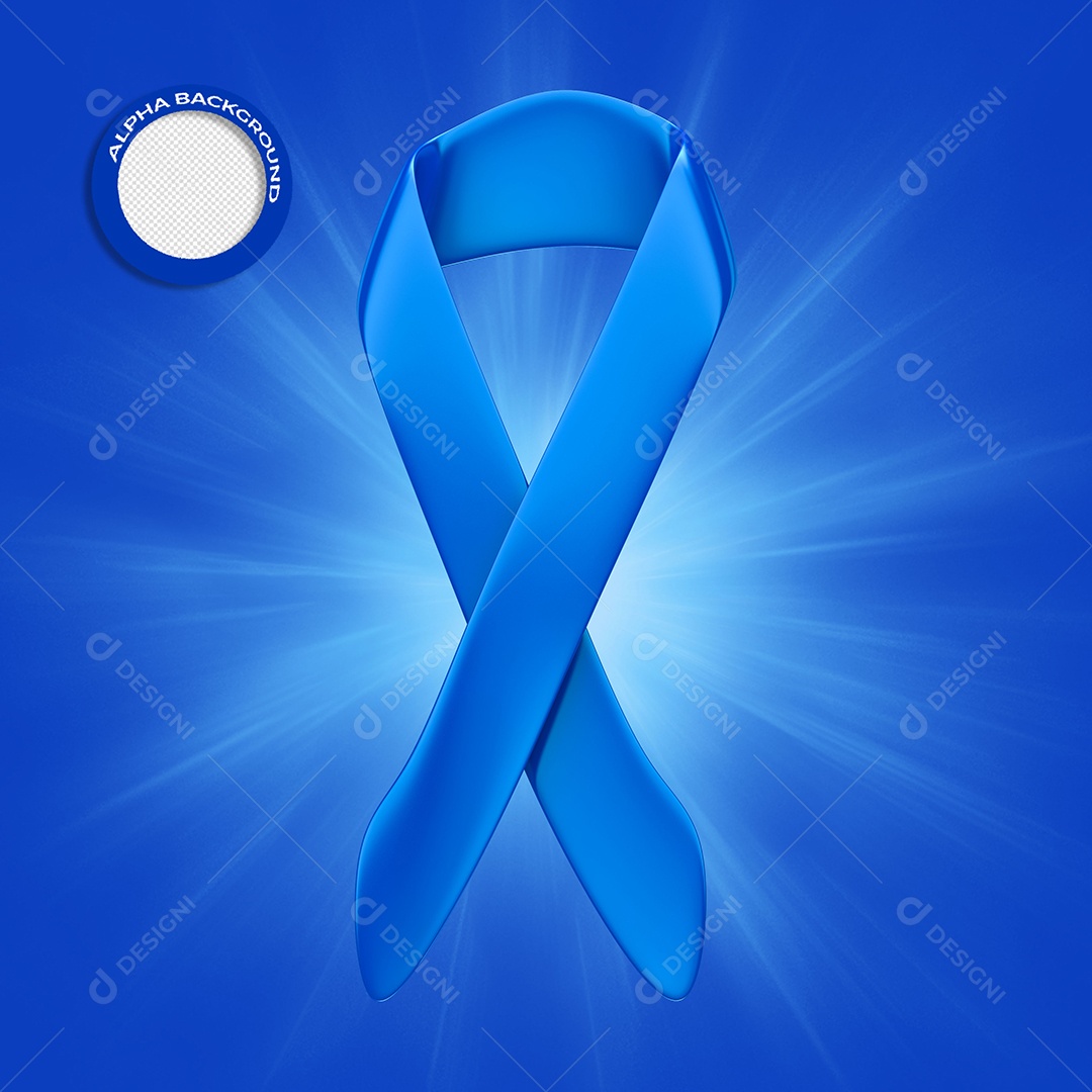 Elemento 3D Para Composições Laço Azul PSD