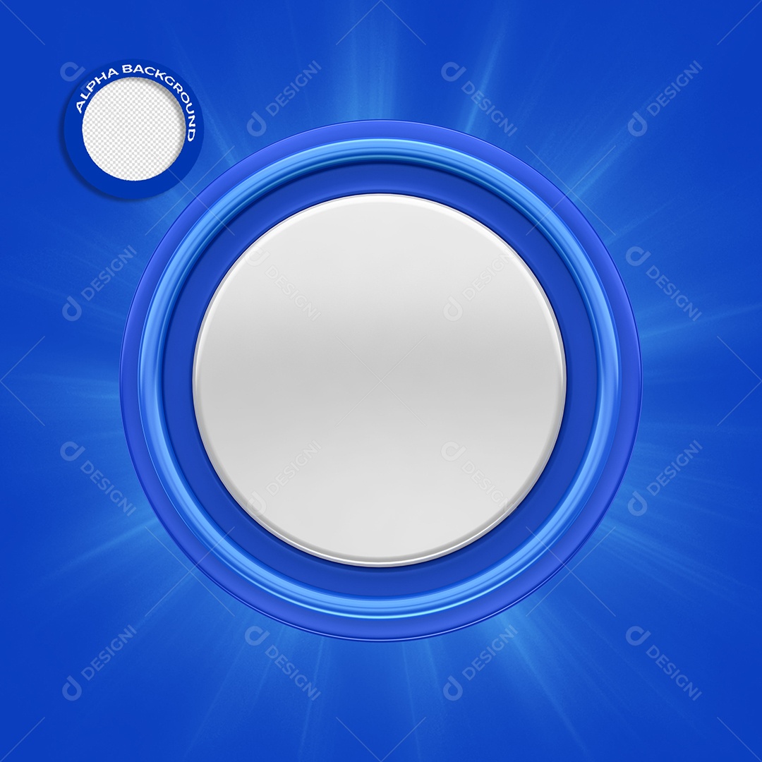 Elemento 3D Para Composições Forma Azul  PSD