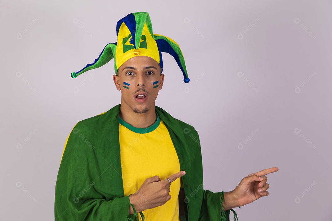 Homem jovem brasileiro torcedor copa do mundo Futebol