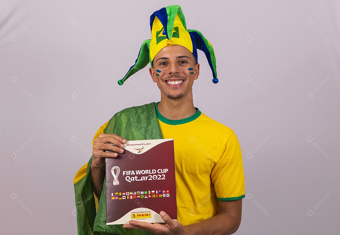 Homem jovem brasileiro torcedor copa do mundo Futebol