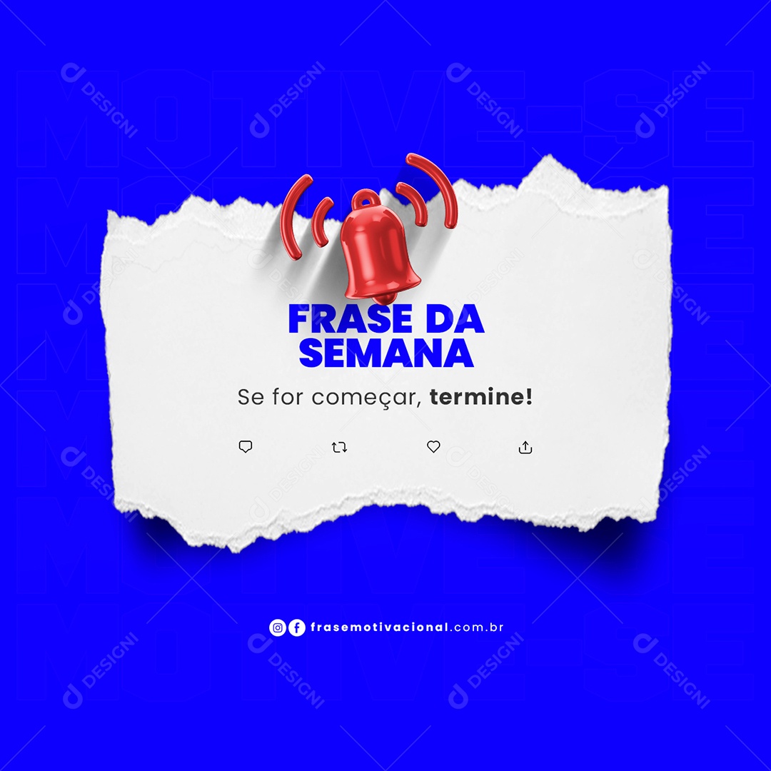 Se For Começar Termine Frase Motivacional Social Media PSD Editável