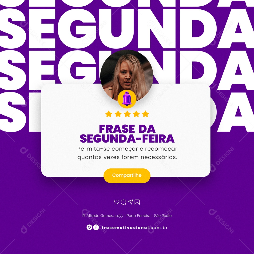 Permita Se Começa e Recomeçar Frase Motivacional Social Media PSD Editável