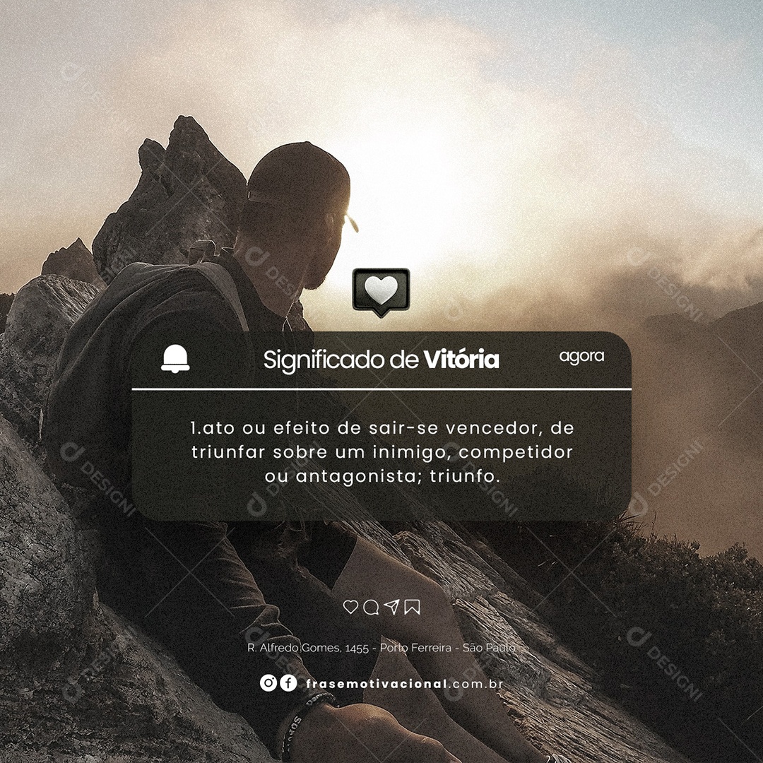 Ato ou Efeito de Sair Frase Motivacional Social Media PSD Editável