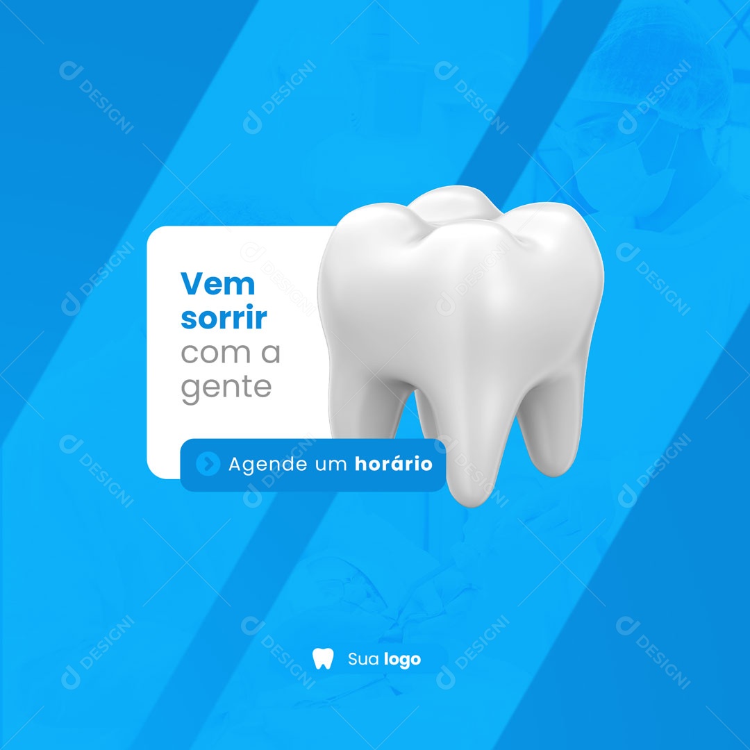 Agende um Horário Consultório Odontológico Dentista Social Media PSD Editável