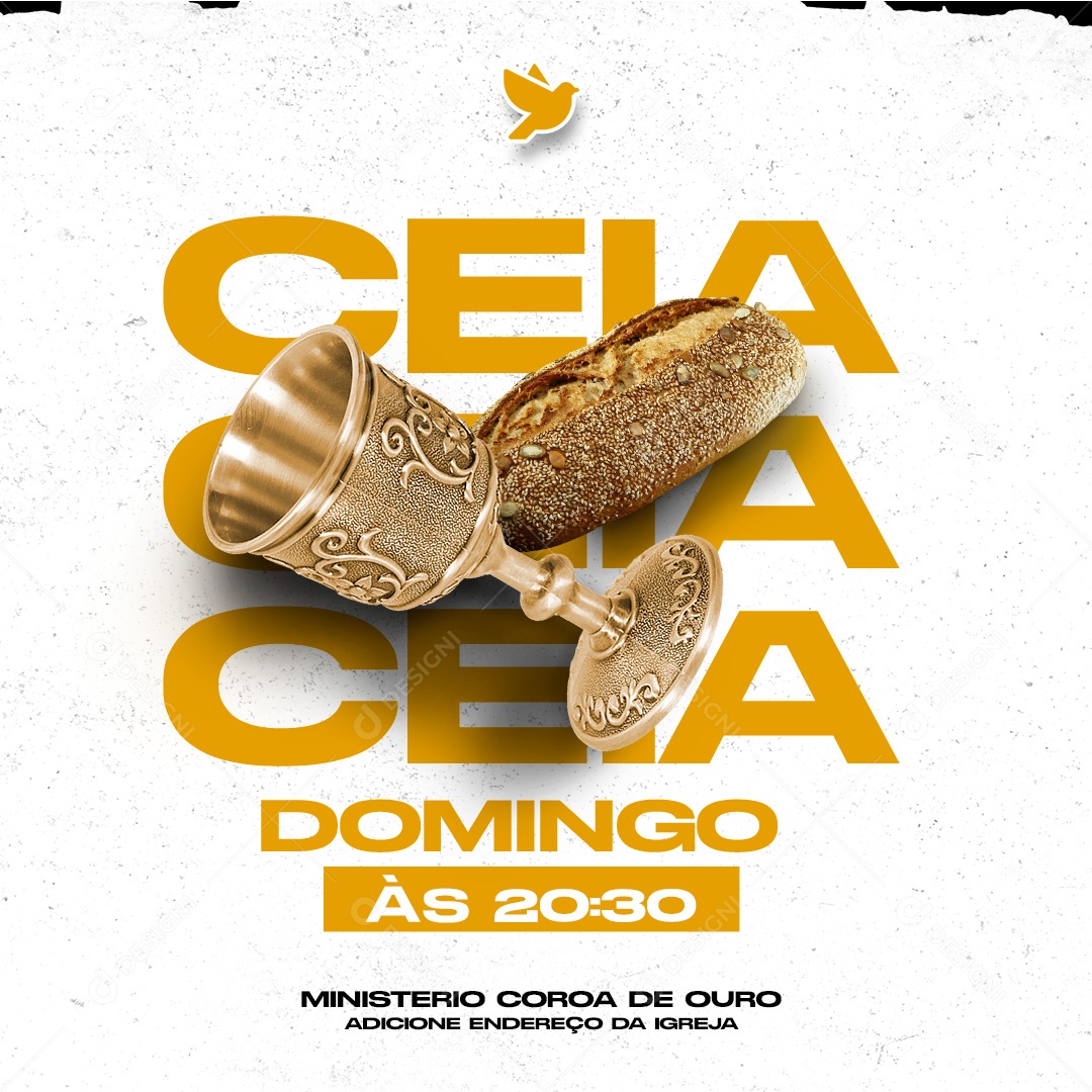 Ceia Domingo Gospel Social Media PSD Editável