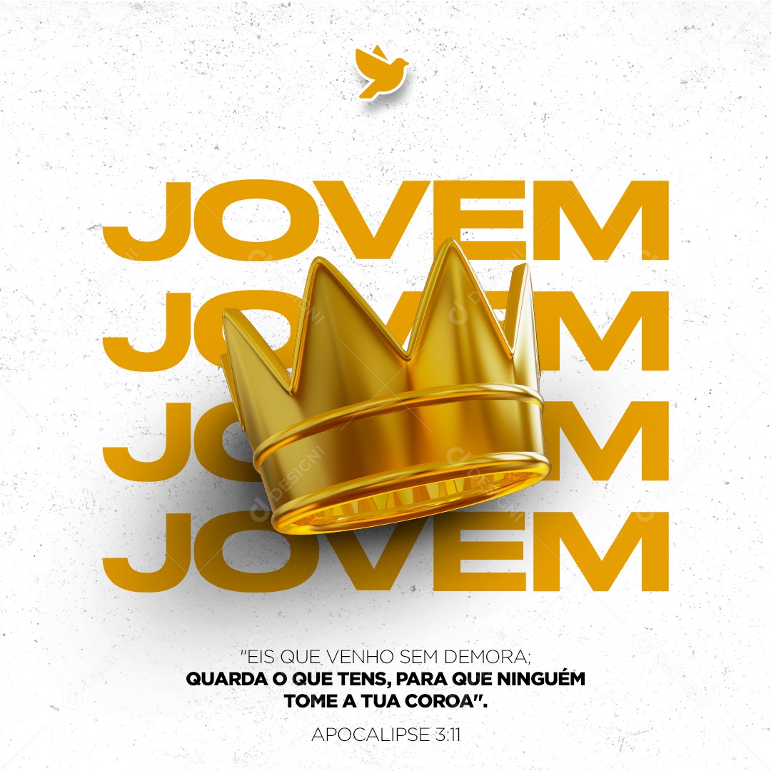 Eis que Venho sem demora Guarda o que tens, Para que ninguém tome a tua Coroa Gospel Social Media PSD Editável