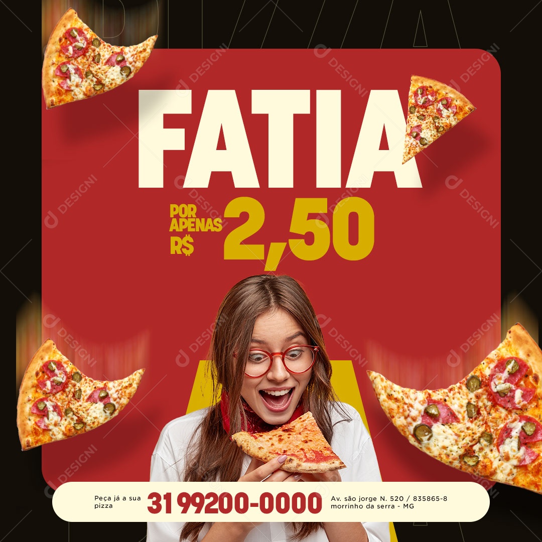 Social Media Pizzaria Pizza PSD Editável