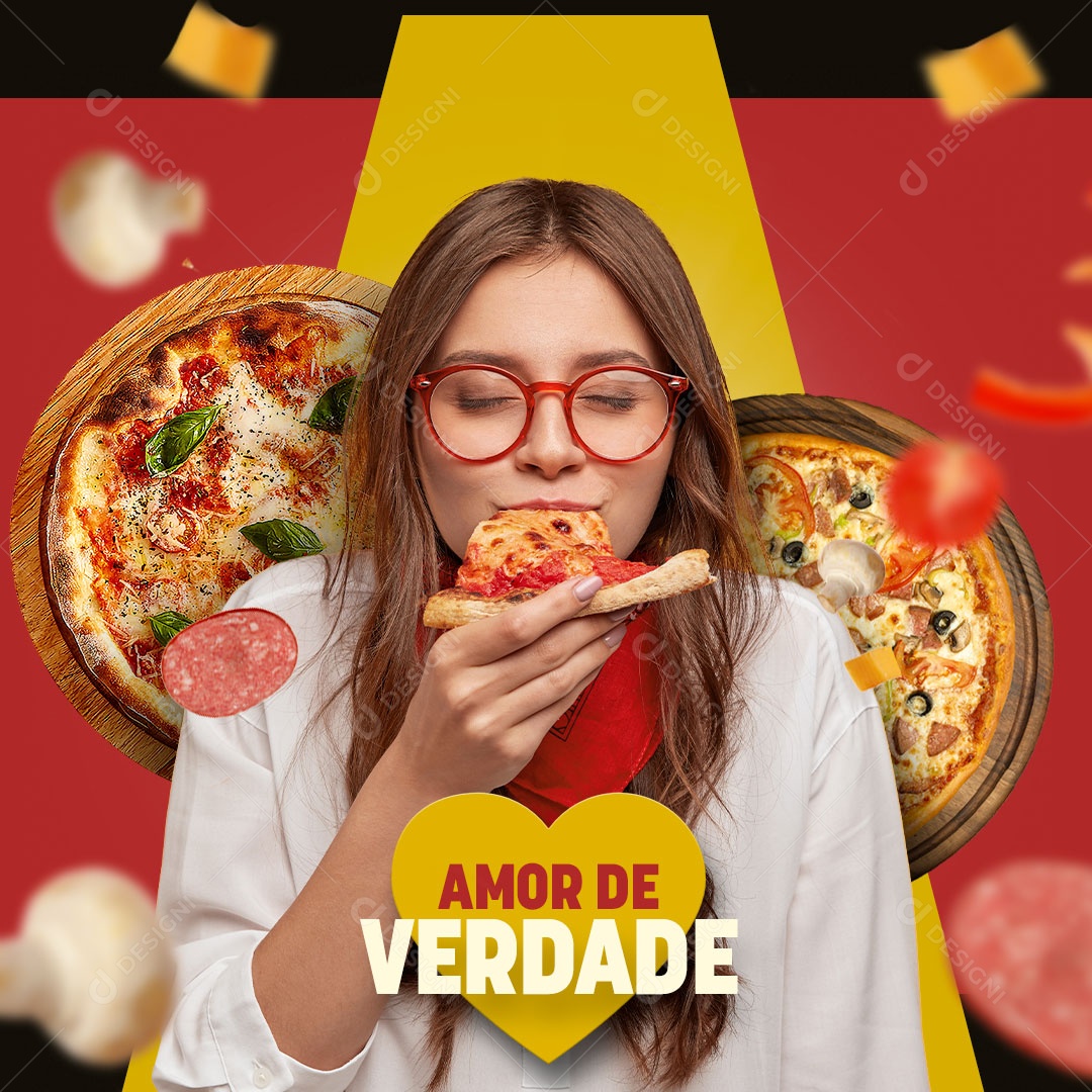 Pizzeria Pizza True Love Social Media Editable PSD