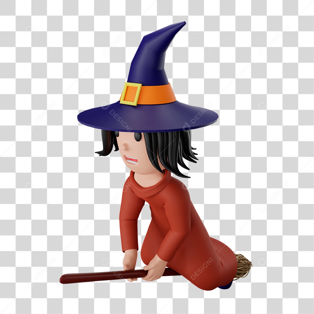 Bruxa Voando Na Vassoura PNG Transparente