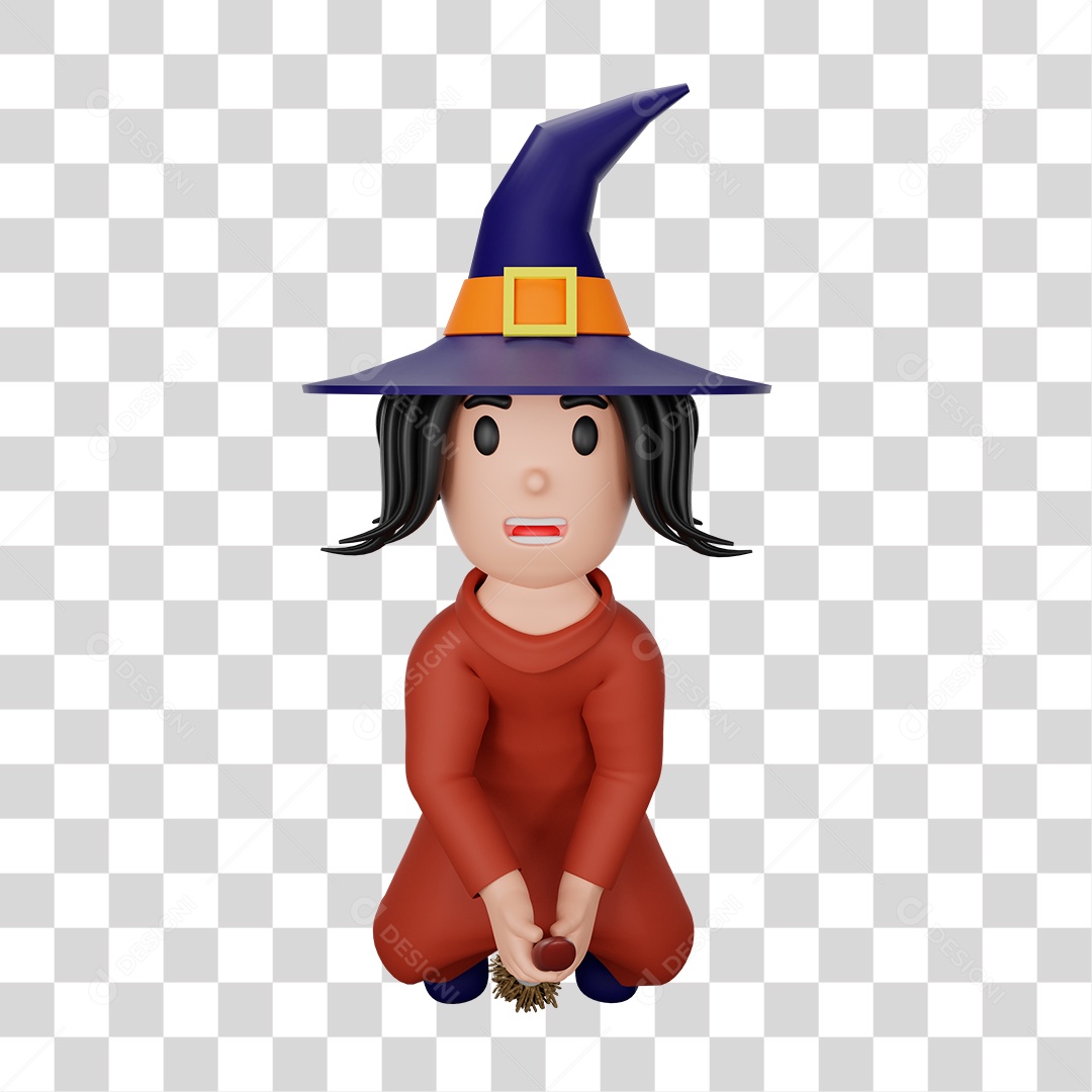 Bruxa Voando Na Vassoura PNG Transparente