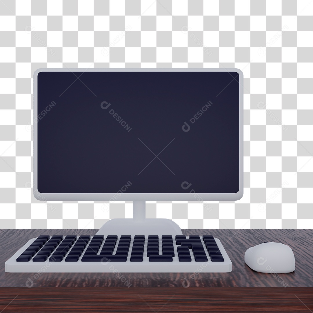 computador Portátil na Mesa PNG Transparente