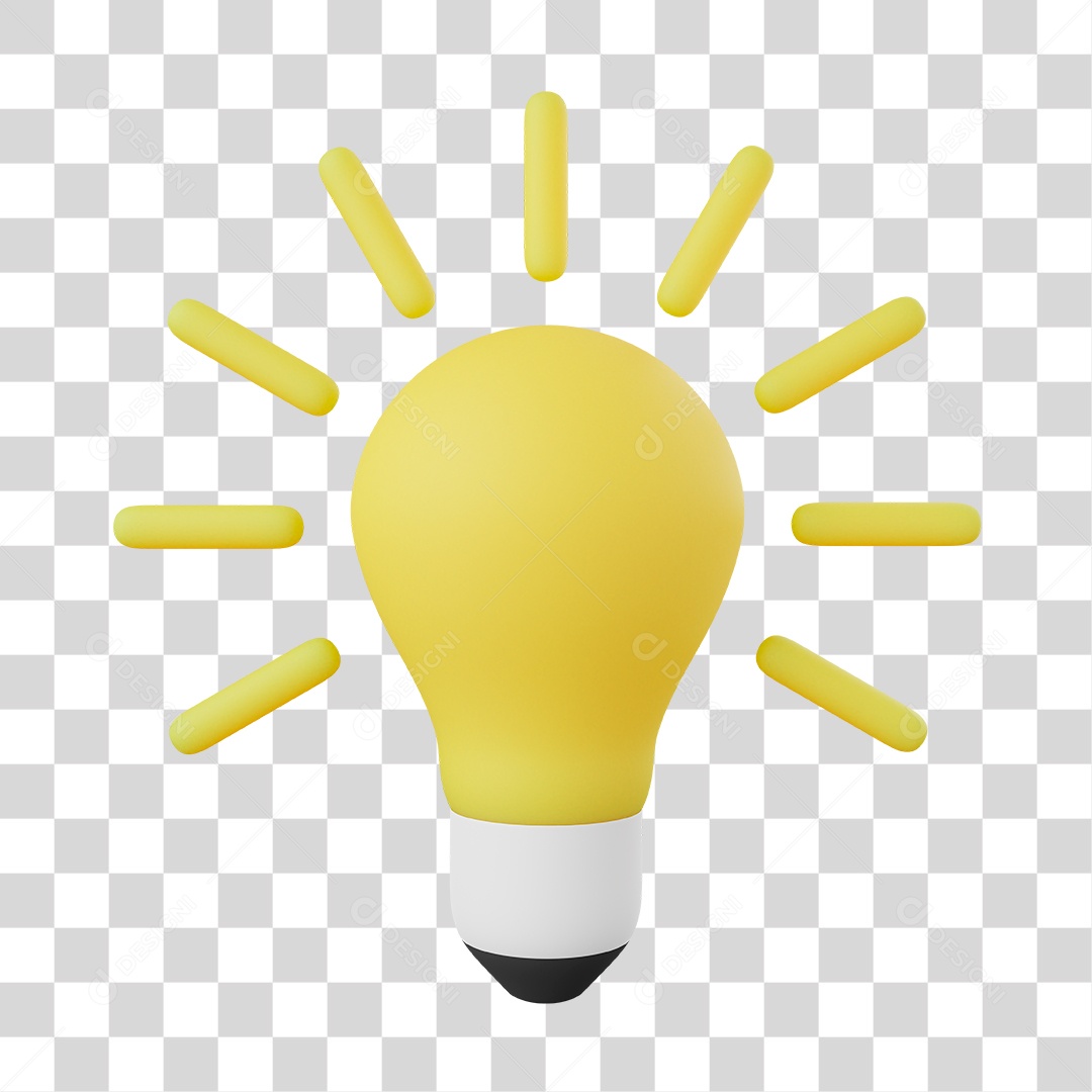 Lâmpada Acessa 3D PNG Transparente