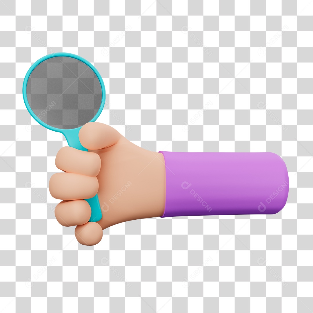 Desenho De Lupa Azul na Mão PNG Transparente