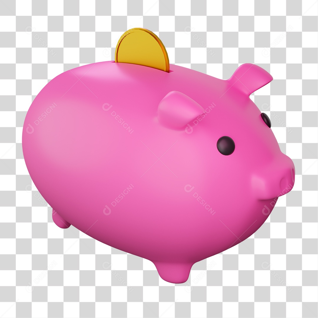 Desenho de Cofre De Porquinho Rosa PNG Transparente