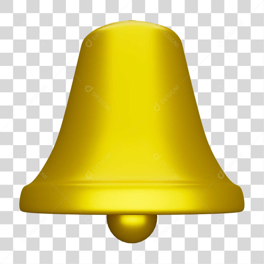 Desenho de Sino Amarelo PNG Transparente