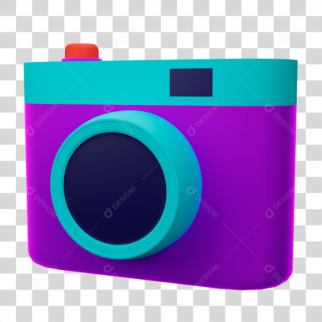 Câmera Digital Azul e Rocha PNG Transparente