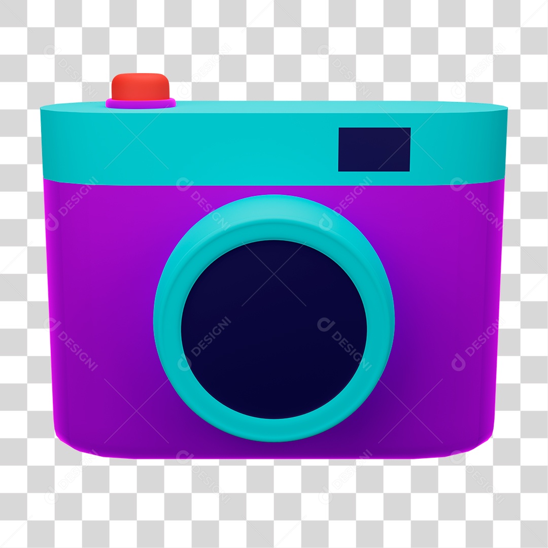 Câmera Digital Azul e Rocha PNG Transparente