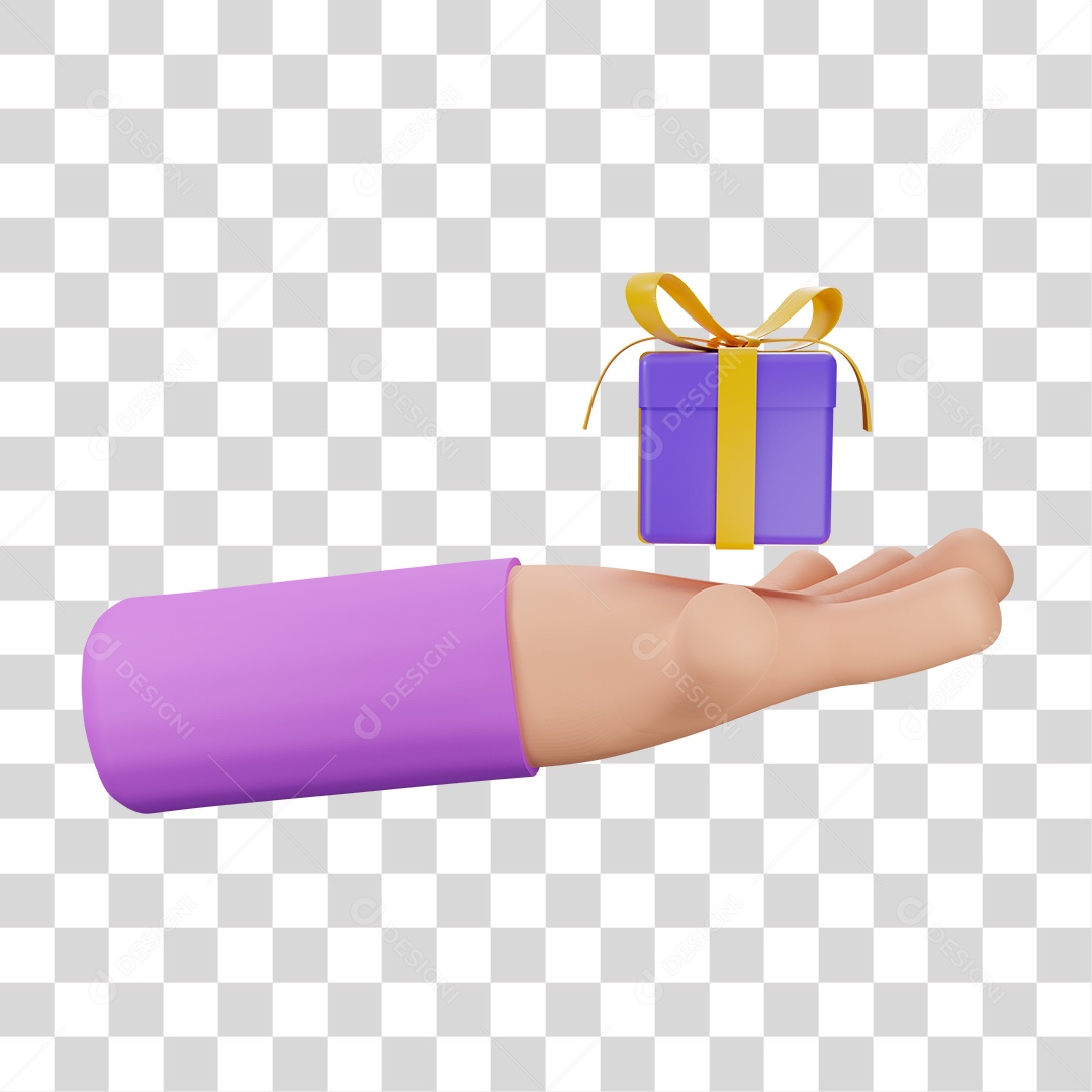 Desenho de Presente na Mão PNG Transparente