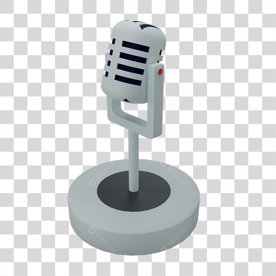 Microfone Prata PNG Transparente