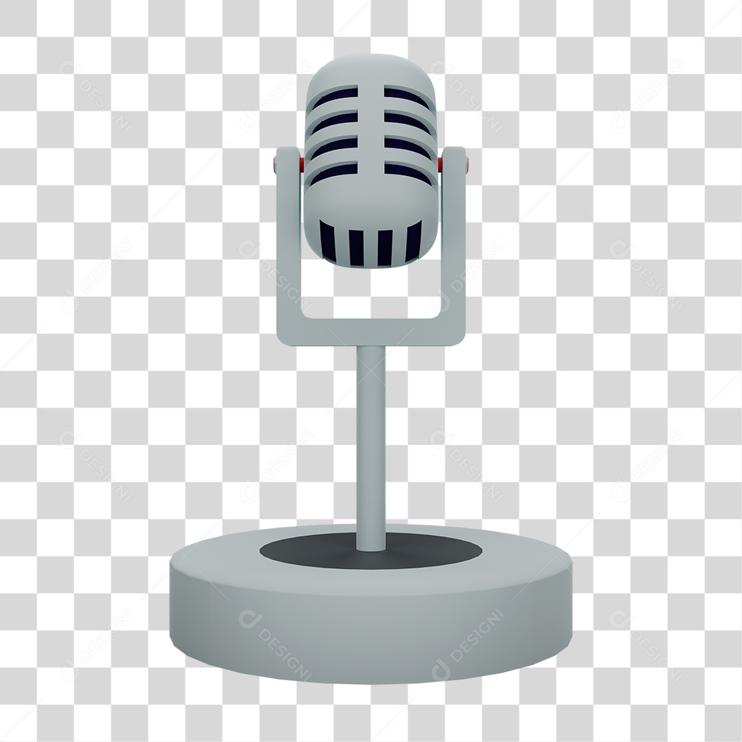 Microfone Prata PNG Transparente
