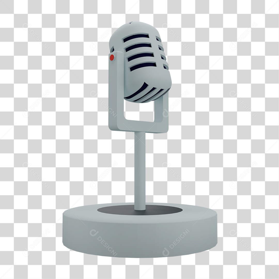 Microfone Prata PNG Transparente