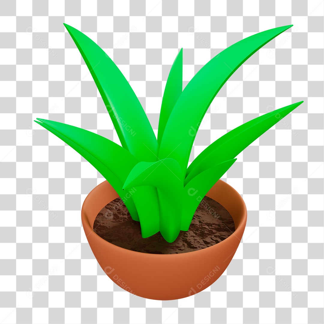 Desenho de Planta no Vaso PNG Transparente